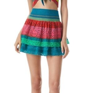 Alice + Olivia Multicolor Crochet Mini Skirt